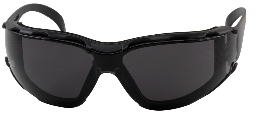 Safety Glasses Rimless Black Foam Padding Black 12/BX 12/CS