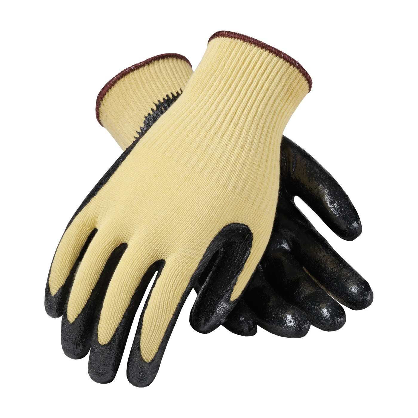 Glove Knit Seamless Kevlar w/Nitrile Coated Yellow Smooth Grip Med1DZPR/BG