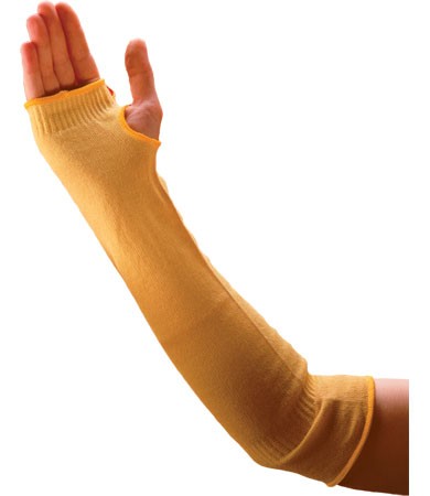 Sleeve 18" Yellow Single Ply Kevlar w/ Thumb Hole 144/CS