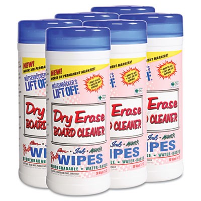 Dry Erase Cleaner Wipes, Cloth, 7x12