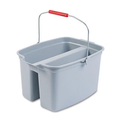 19-Quart Double Utility Pail, Plastic, 18x14 1/2x10, Gray