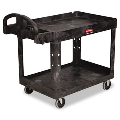 Heavy-Duty Utility Cart, 2-Shelf, 25-7/8w x 45-1/4d x 33-1/4h, Black