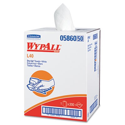 WYPALL L40 DRY-UP Professional Towels, 19.5x42, White