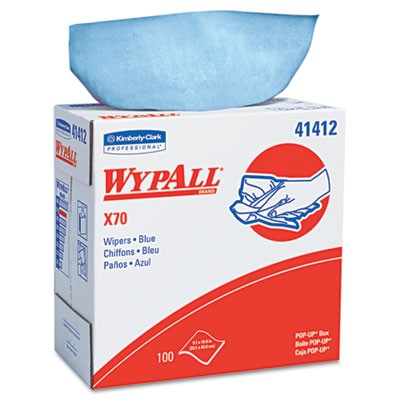 WYPALL X70 Wipers, POP-UP Box, 9 1/10x16 4/5, Blue