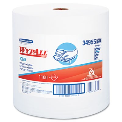 Wipe 12.5x13.4 WypAll X60 Reinforced White 1100/RL 1/CS