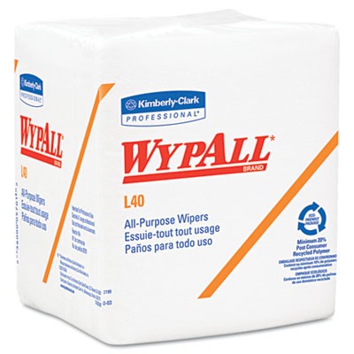 Wipe 12.5x12 WypAll L40 Quarter Fold White 56/PKG 18PKG/CS