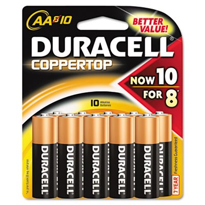 Coppertop Alkaline Batteries AA 10/PKG