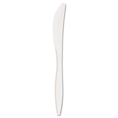 Mediumweight Polypropylene Cutlery, Knife, White