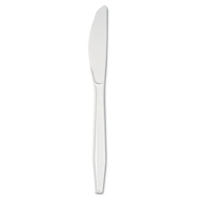 Full Length Polystyrene Cutlery, Knife, White