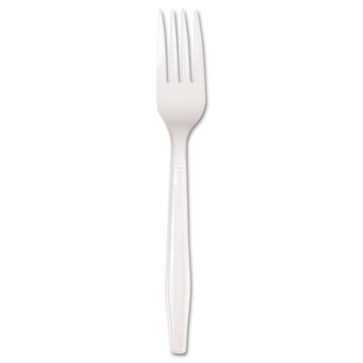 Full Length Polystyrene Cutlery, Fork, White, 100/Box