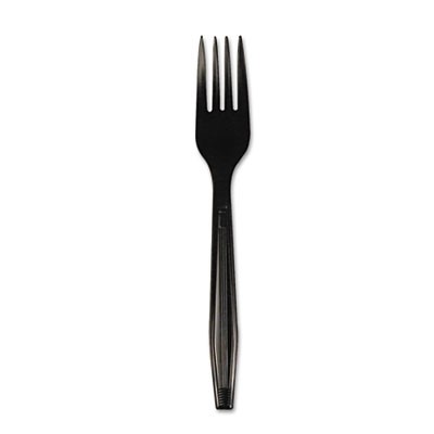 Full Length Polystyrene Cutlery, Fork, Black