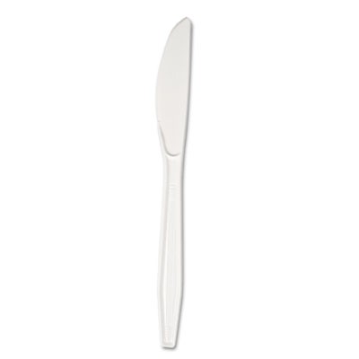 Full Length Polystyrene Cutlery, Knife, White