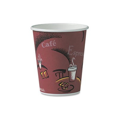 Bistro Design Hot Drink Cups, Paper, 10 oz, Maroon