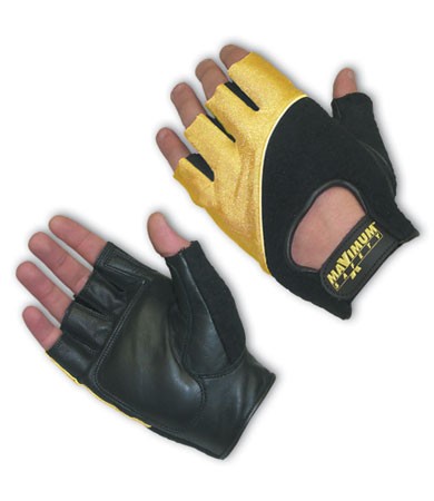 Lifting Gloves w/Reinforced Padded Leather Palm, Cotton Terry Back Size Large