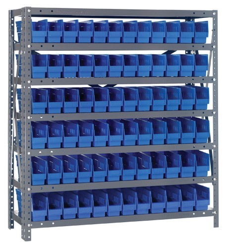 Quantum shelf bin units 12" x 36" x 39" Blue