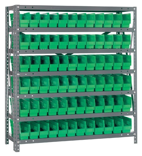 Quantum shelf bin units 12" x 36" x 39" Green