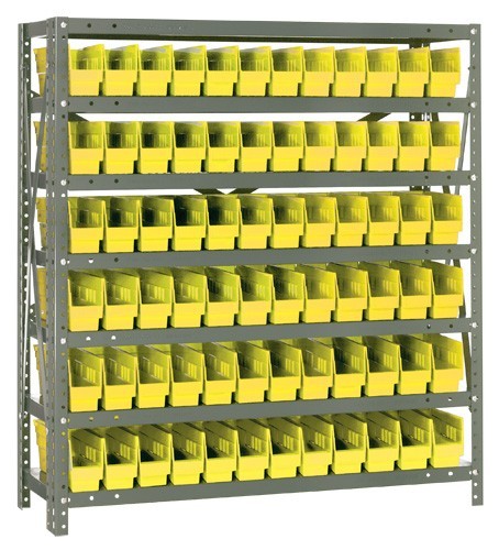 Quantum shelf bin units 12" x 36" x 39" Yellow