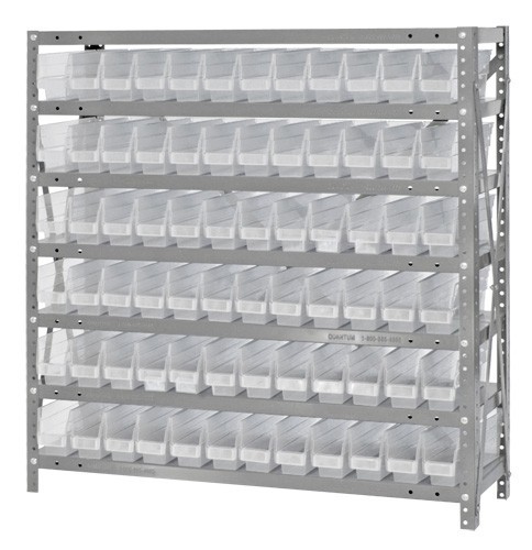 Clear-view quantum shelf bin units 12" x 36" x 39"