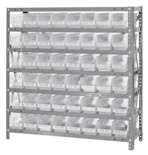 Clear-view quantum shelf bin units 12" x 36" x 39"