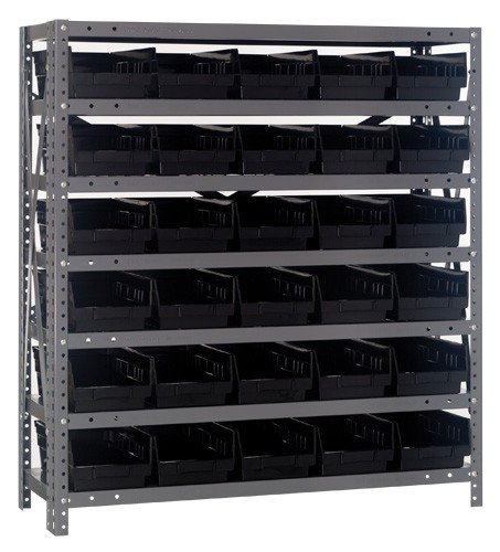 Quantum shelf bin units 12" x 36" x 39" Black