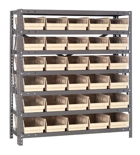 Quantum shelf bin units 12" x 36" x 39" Ivory
