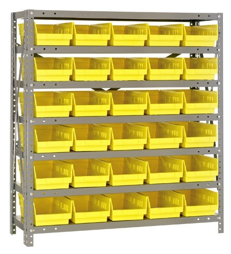 Quantum shelf bin units 12" x 36" x 39" Yellow