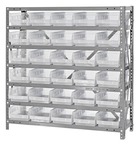 Clear-View Shelf Bin - Complete Steel package 18" x 36" x 39"