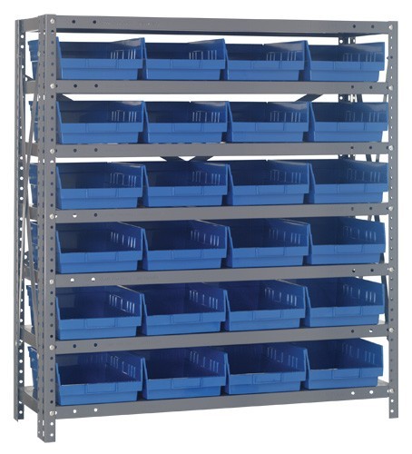 Quantum shelf bin units 12" x 36" x 39" Blue