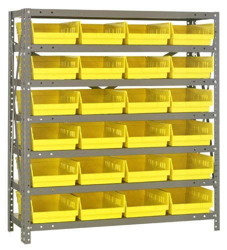 Quantum shelf bin units 12" x 36" x 39" Yellow