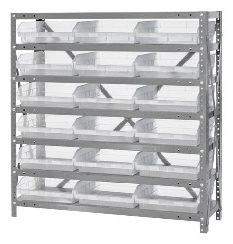 Clear-view quantum shelf bin units 12" x 36" x 39"