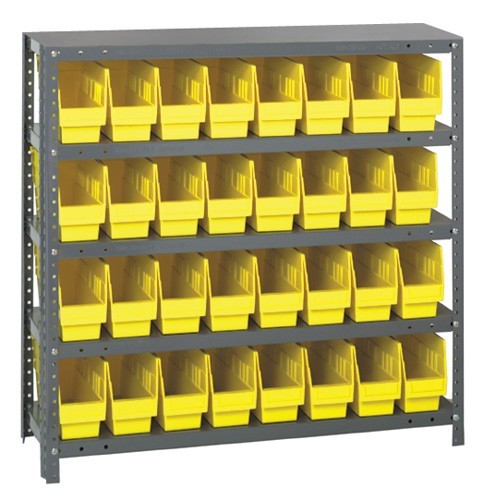 Quantum 6" store-more shelf bin units 12" x 36" x 39" Yellow