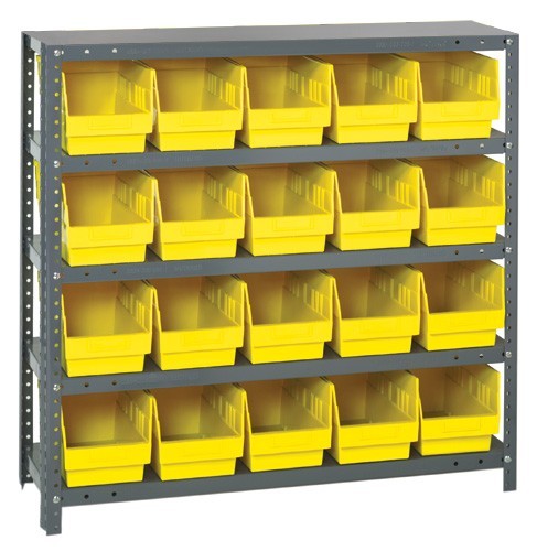 Steel Shelving Shelf Bin System 18" x 36" x 39" Yellow