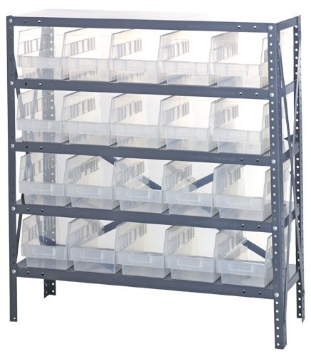 Clear-view quantum 6" store-more shelf bin units 