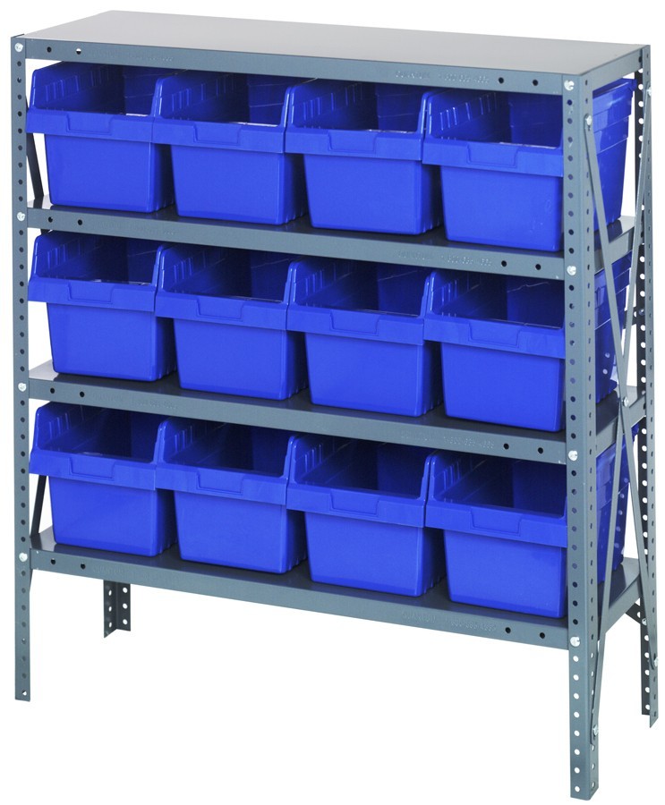 Quantum 8" store-max shelf bin units 