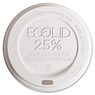 Eco-Lid 25% Recycled Content Hot Cup Lid, Fits 10-20 oz Cups