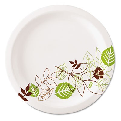 Ultralux Pathways Paper Plates, 6.875", Green/Burgundy