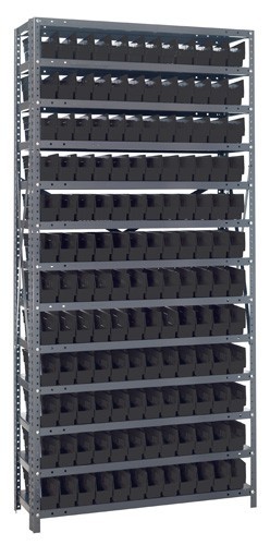 Quantum shelf bin units 12" x 36" x 75" Black