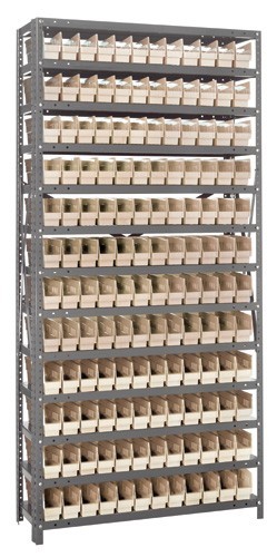 Quantum shelf bin units 12" x 36" x 75" Ivory