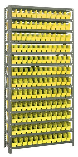 Quantum shelf bin units 12" x 36" x 75" Yellow