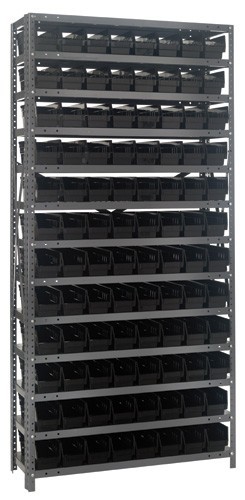 Shelf Bin System 18" x 36" x 75" Black