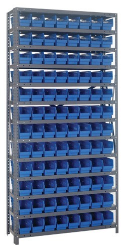 Shelf Bin System 18" x 36" x 75" Blue