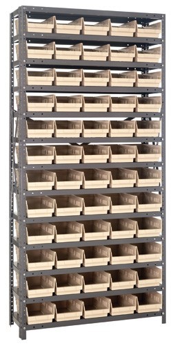 Shelf Bin System 18" x 36" x 75" Ivory