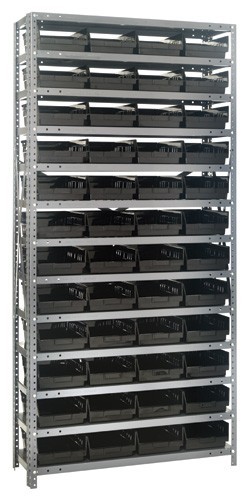 Shelf Bin System 18" x 36" x 75" Black