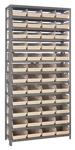 Shelf Bin System 18" x 36" x 75" Ivory