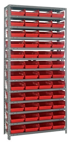 Shelf Bin System 18" x 36" x 75" Red