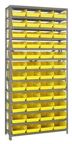 Quantum shelf bin units 12" x 36" x 75" Yellow