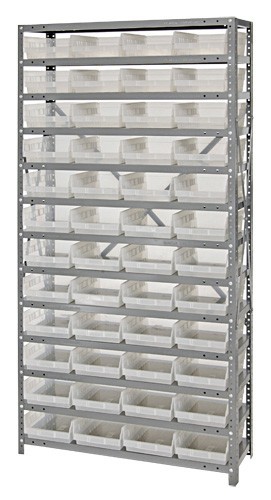 Clear-view quantum shelf bin units 12" x 36" x 75"