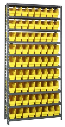 Steel Shelving Shelf Bin System 18" x 36" x 75" Yellow