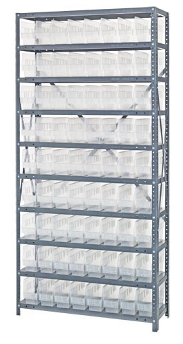 Clear-view quantum 6" store-more shelf bin units 