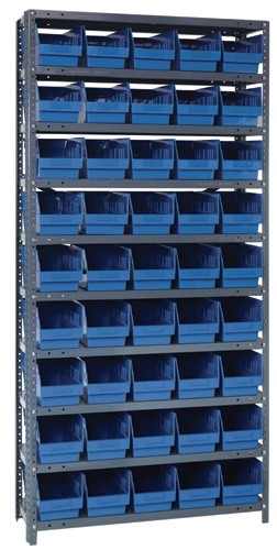 Steel Shelving Shelf Bin System 18" x 36" x 75" Blue